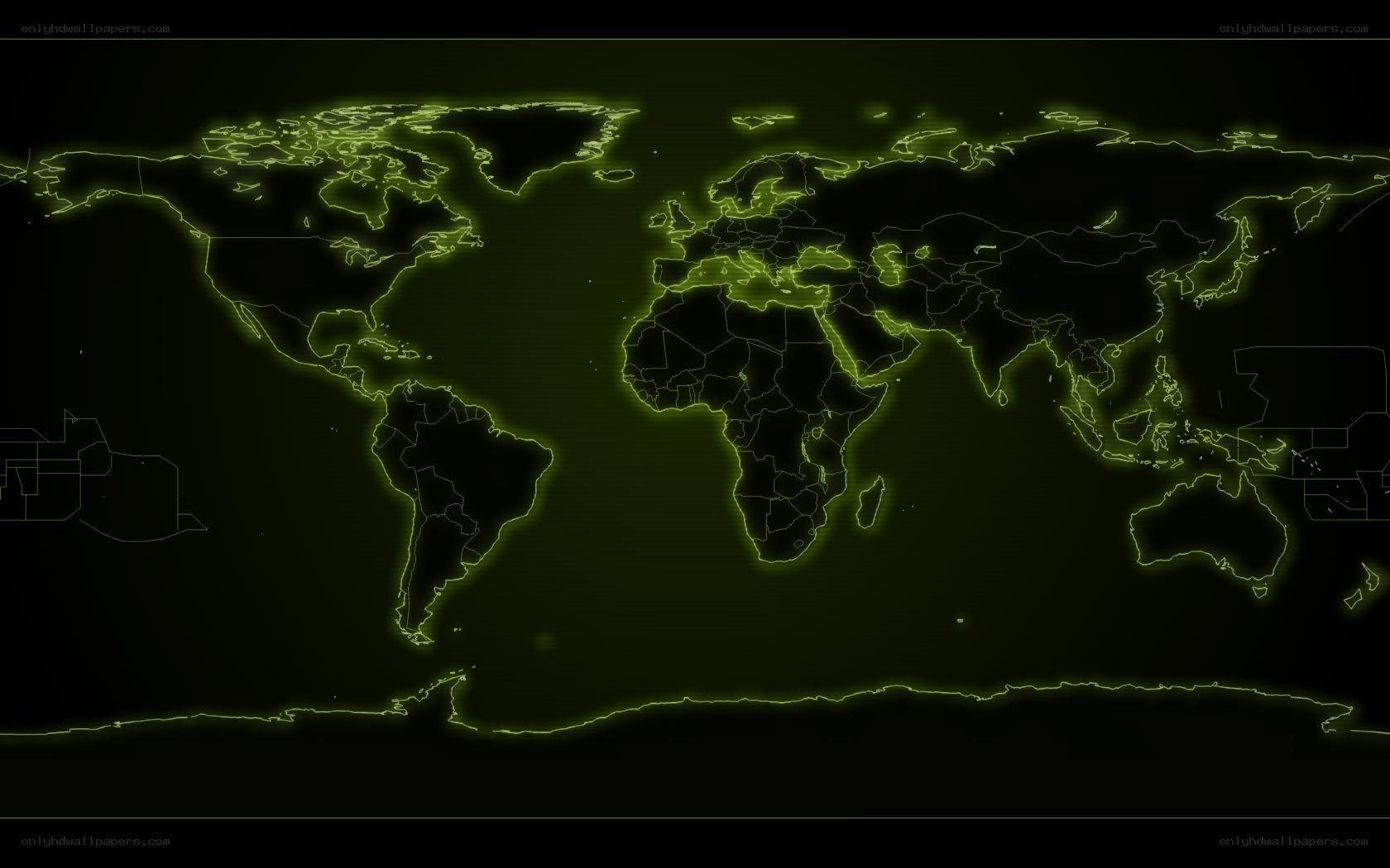 glowing world map