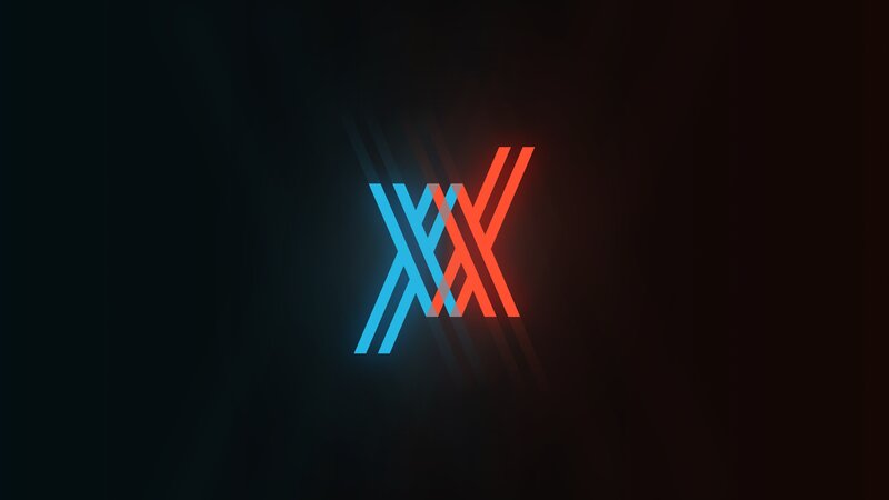Glowing X Logo — Blue