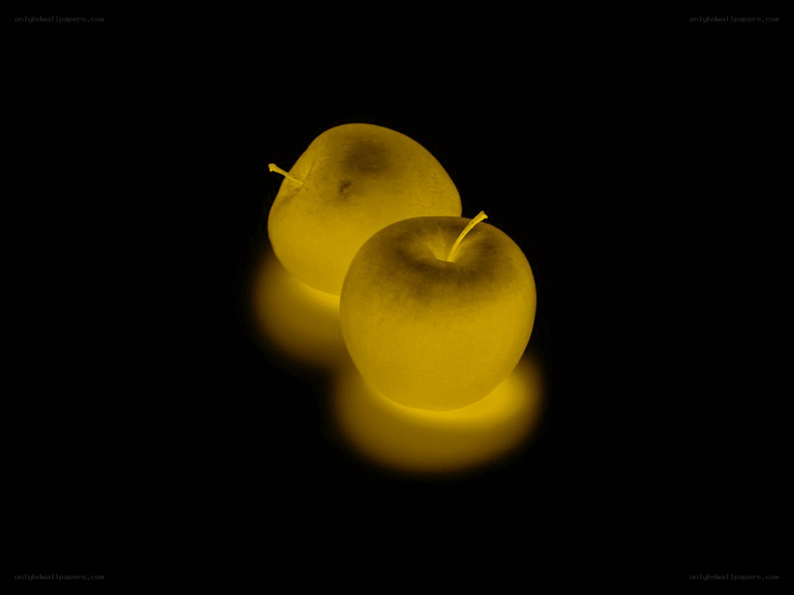 glowing yellow apples