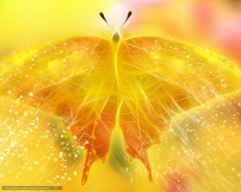 glowing yellow butterfly