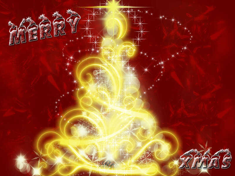 Glowing Yellow Christmas Tree