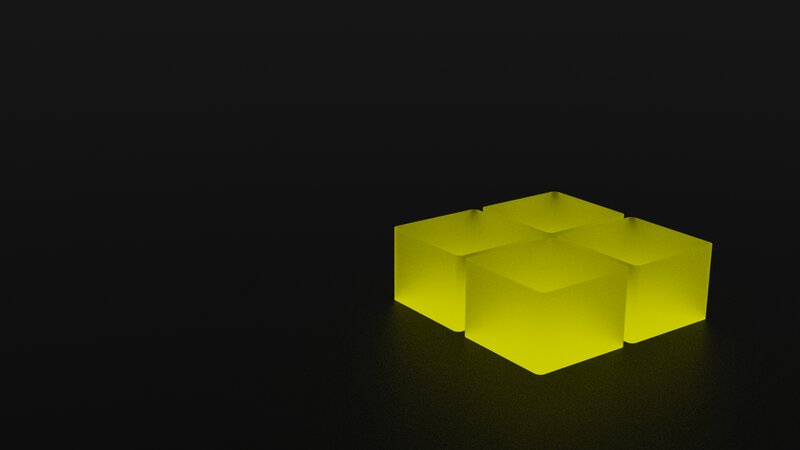 Glowing Yellow Cubes