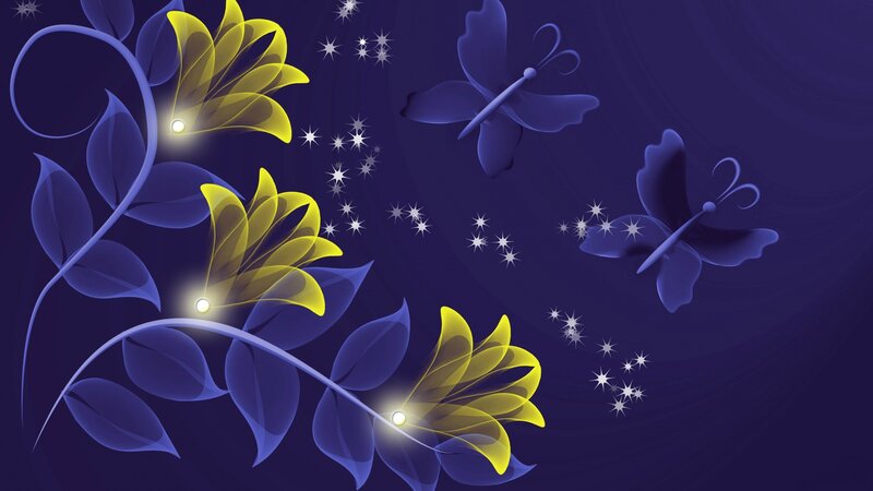 Glowing Yellow Flowers