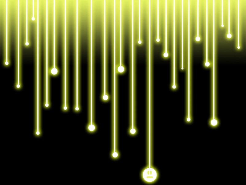 glowing yellow lines with smiley face