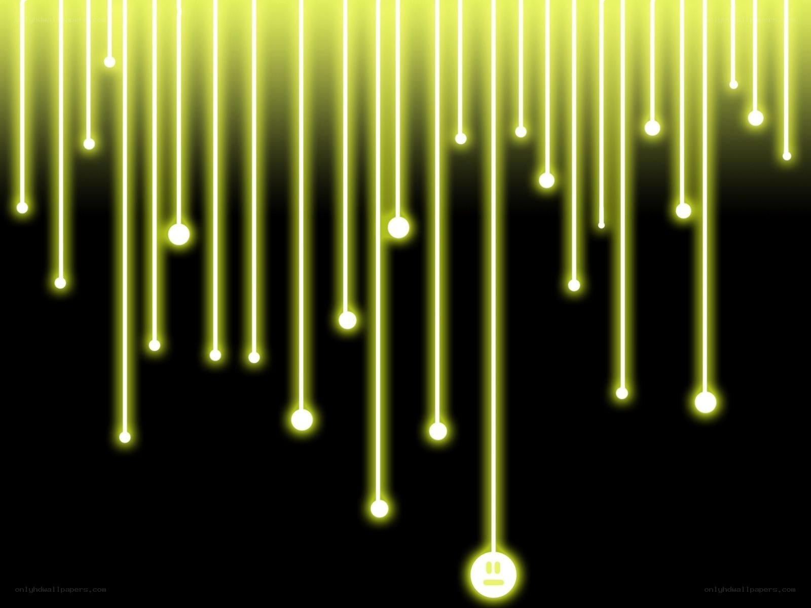 glowing yellow lines with smiley face