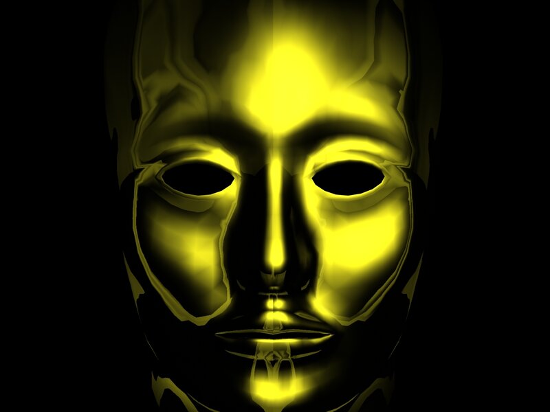 glowing yellow mask