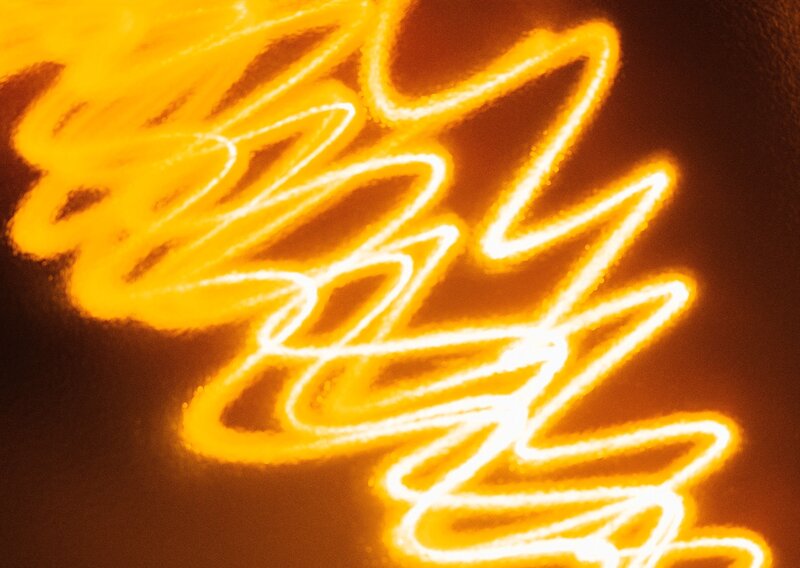 glowing yellow neon lines