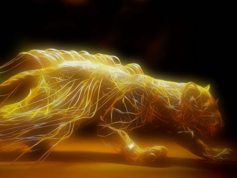 Glowing Yellow Panther