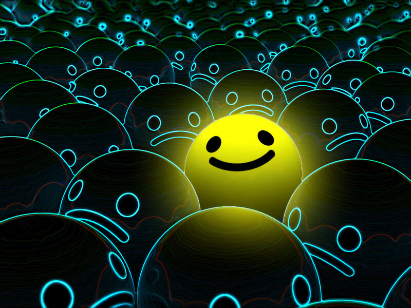 Glowing Yellow Smiley Face — Energetic
