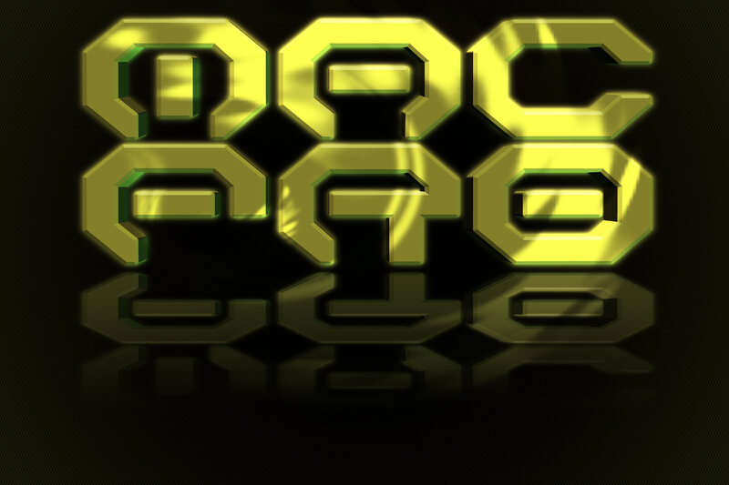 glowing yellow text logo