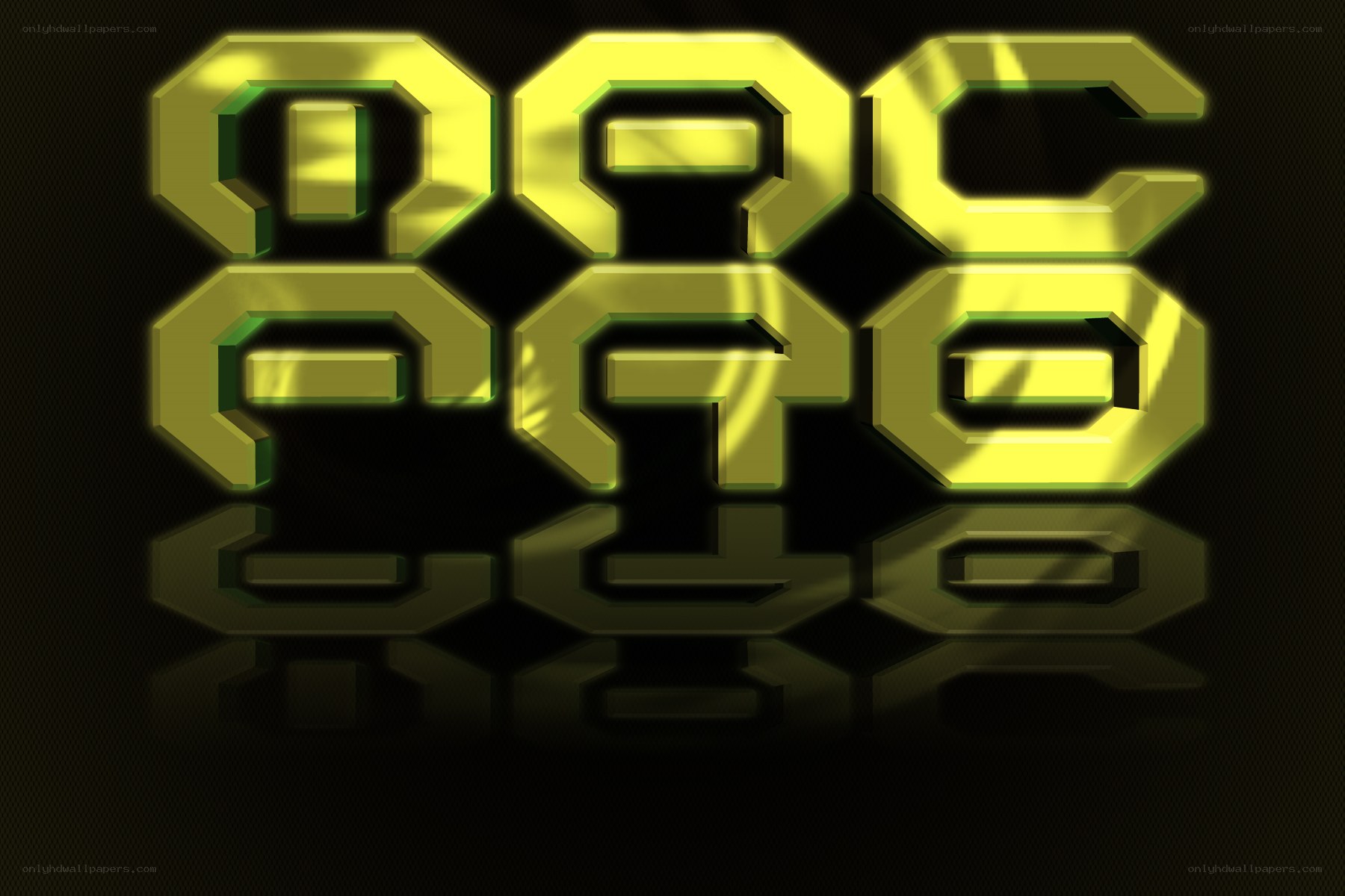 glowing yellow text logo
