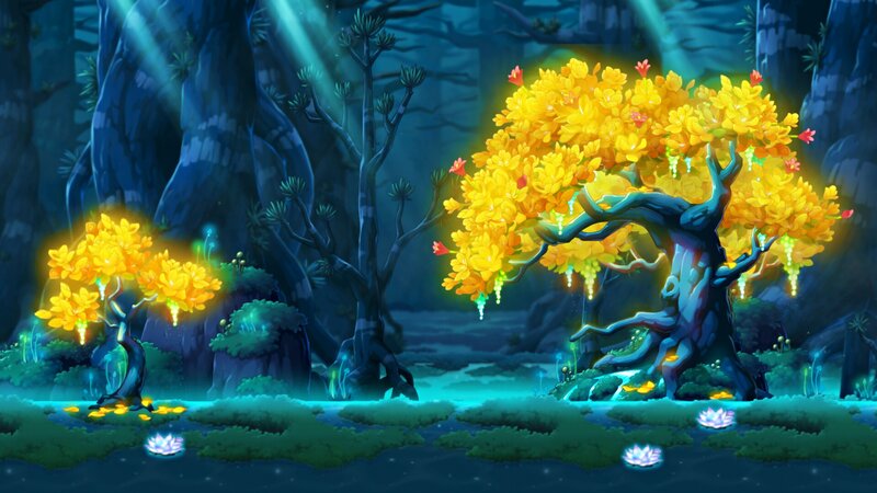 Glowing Yellow Trees