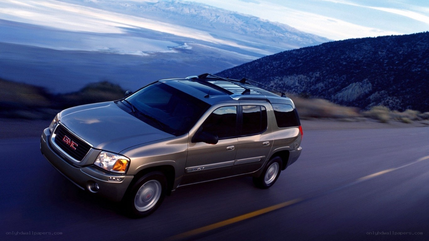 GMC Envoy on a mountain road