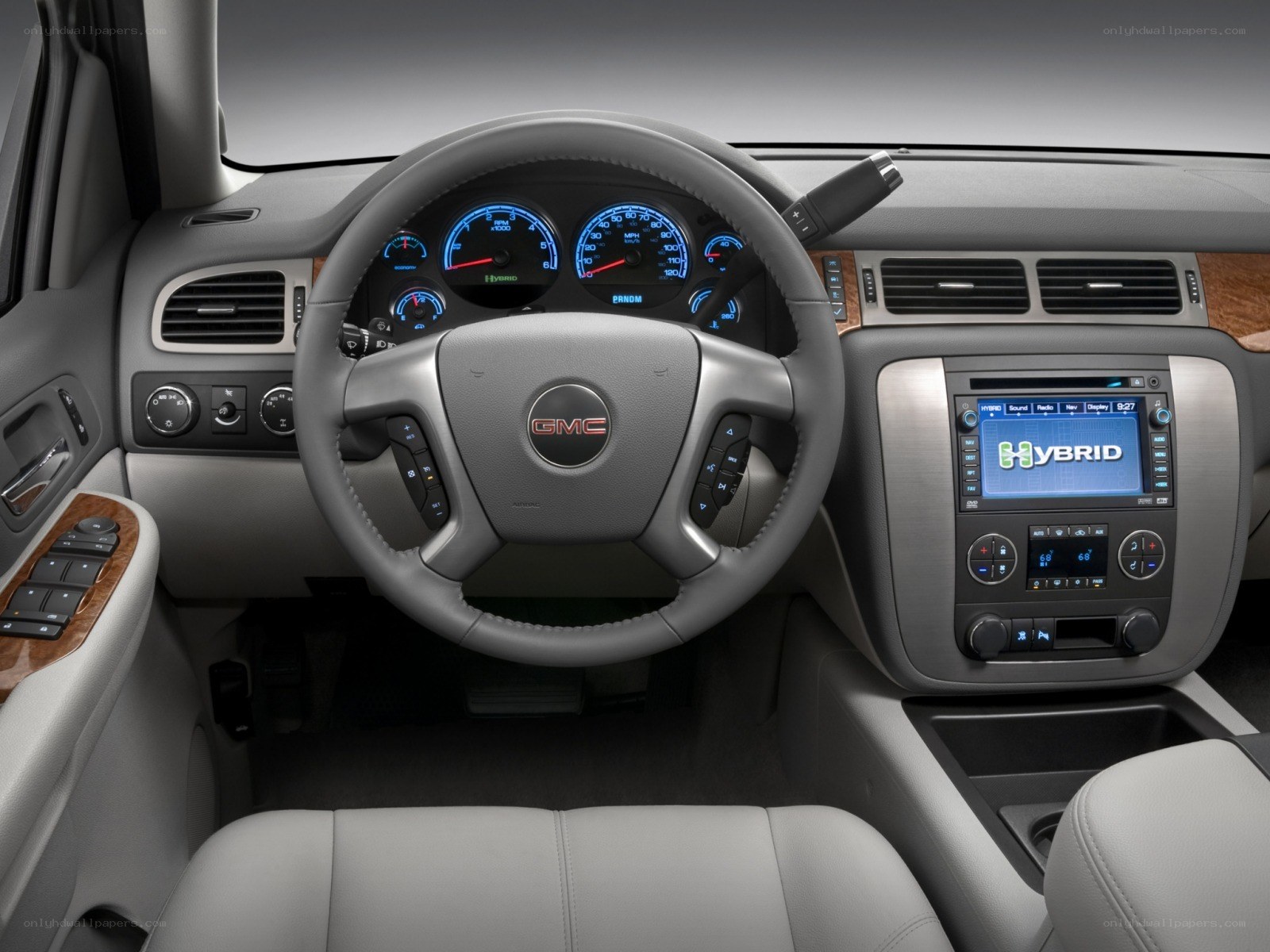 GMC hybrid vehicle interior