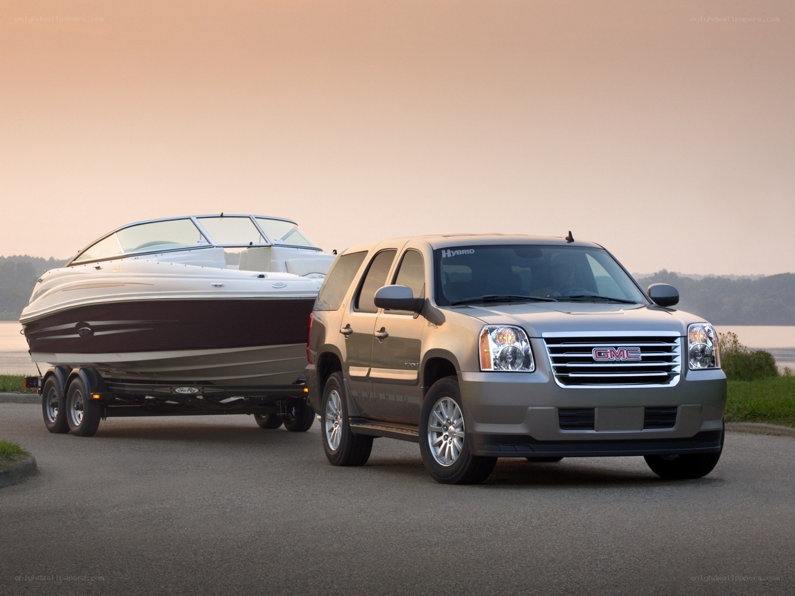 GMC SUV towing a boat