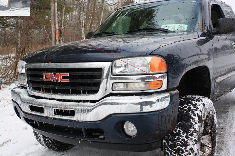 GMC truck in snowy conditions