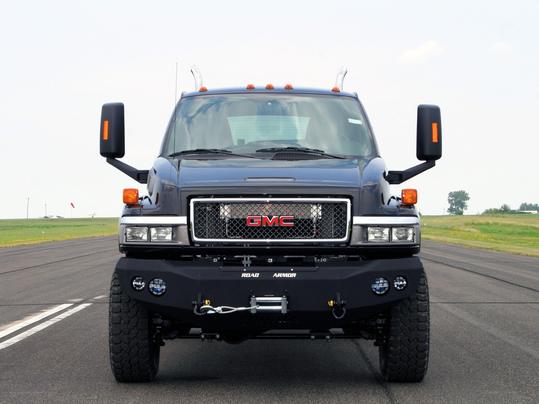 GMC truck on a runway