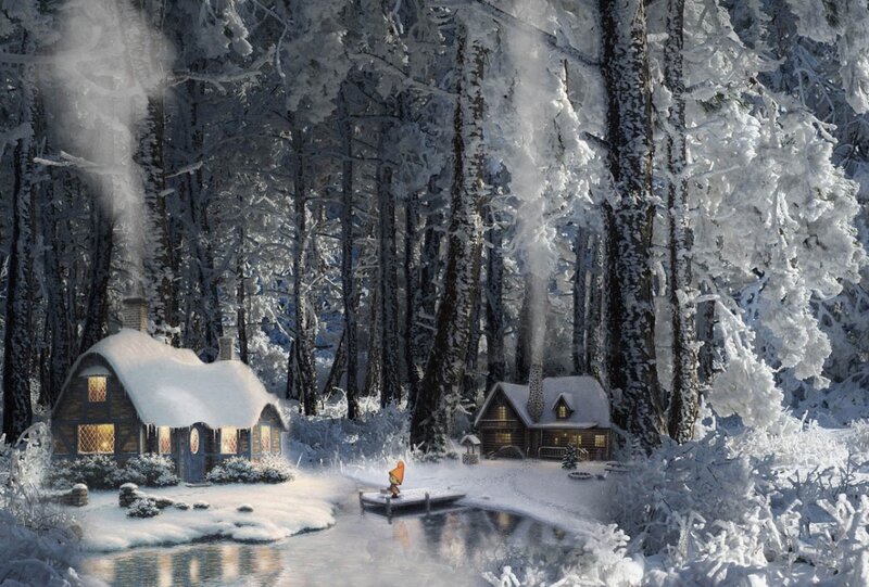 Gnome in Winter Forest