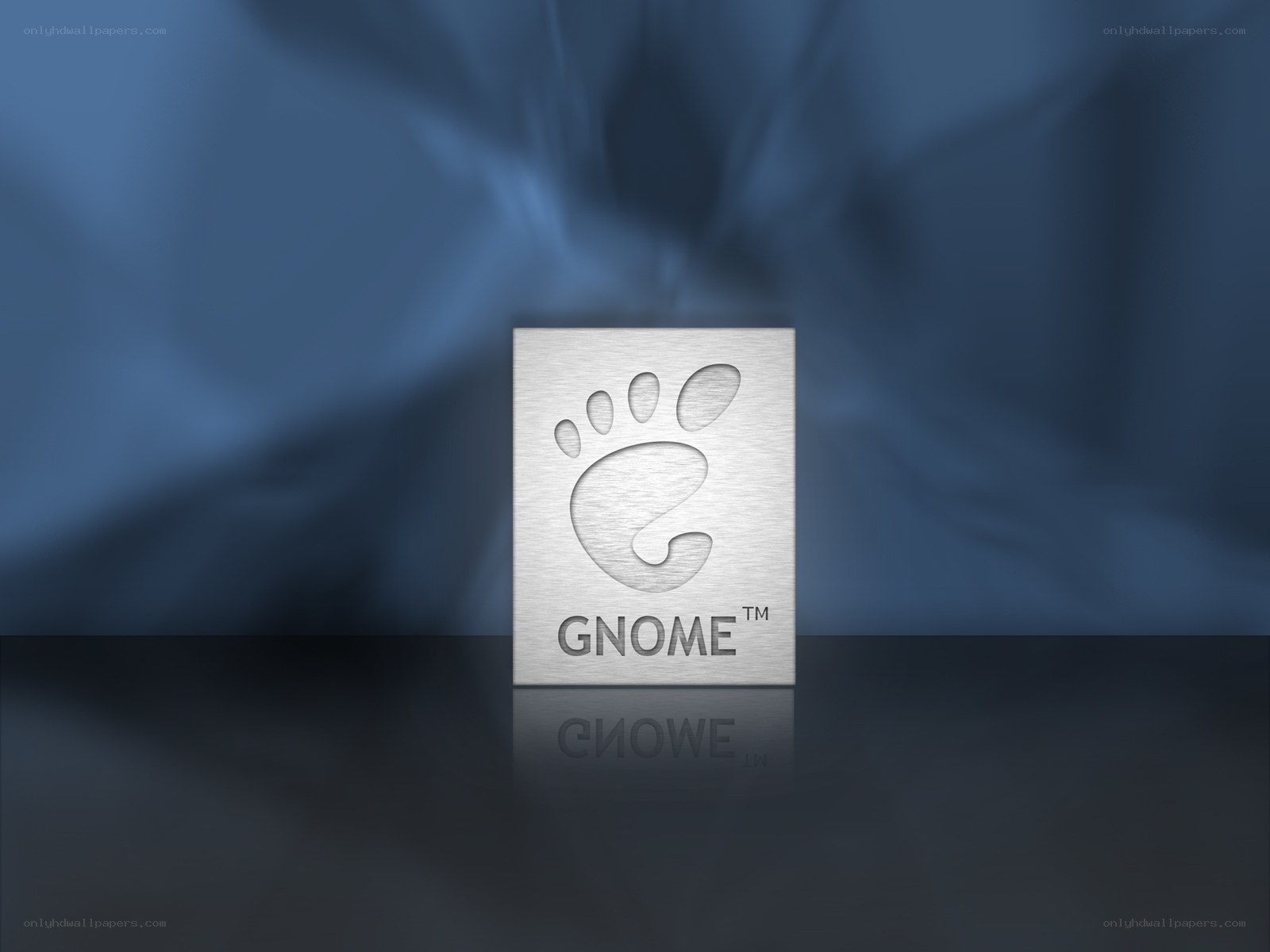 GNOME logo on metallic plaque