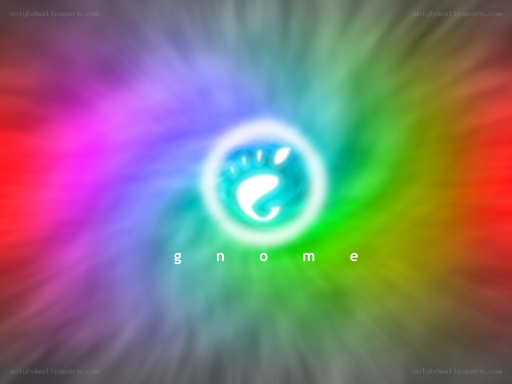 Gnome logo with rainbow background