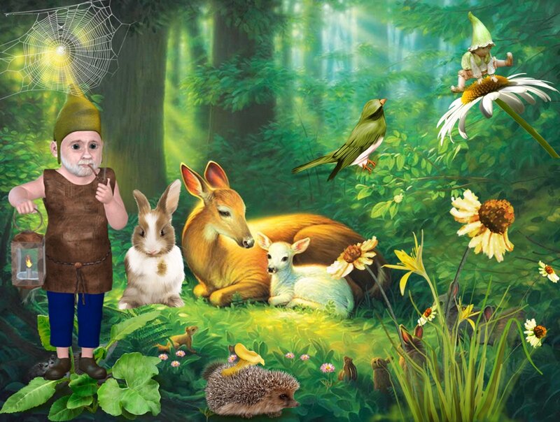 Gnome with Forest Animals