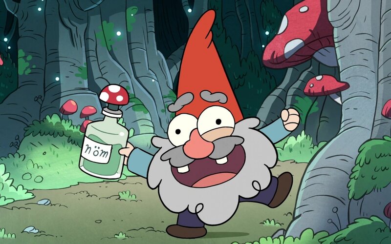 Gnome with potion in forest
