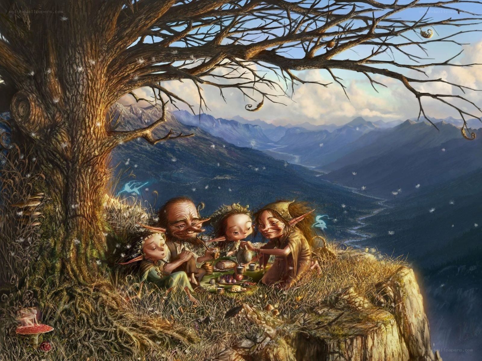 Gnomes having a picnic