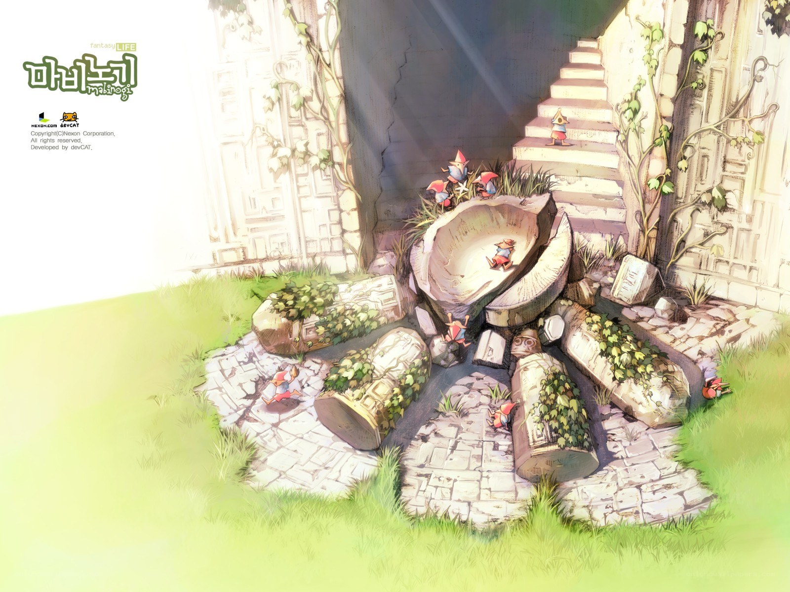 Gnomes in a Ruined Garden