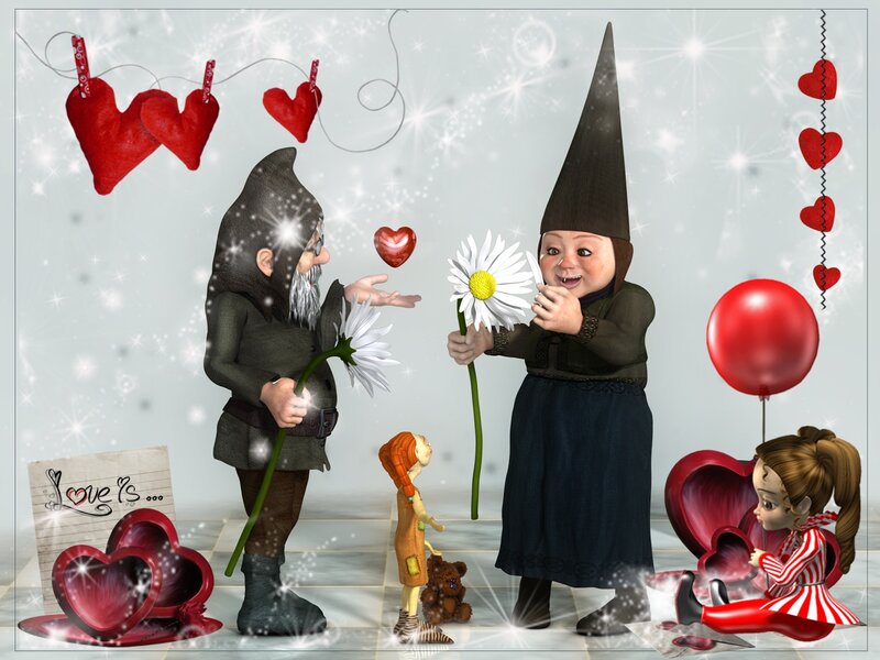 Gnomes in Love Scene