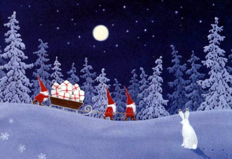 Gnomes Pulling Sleigh