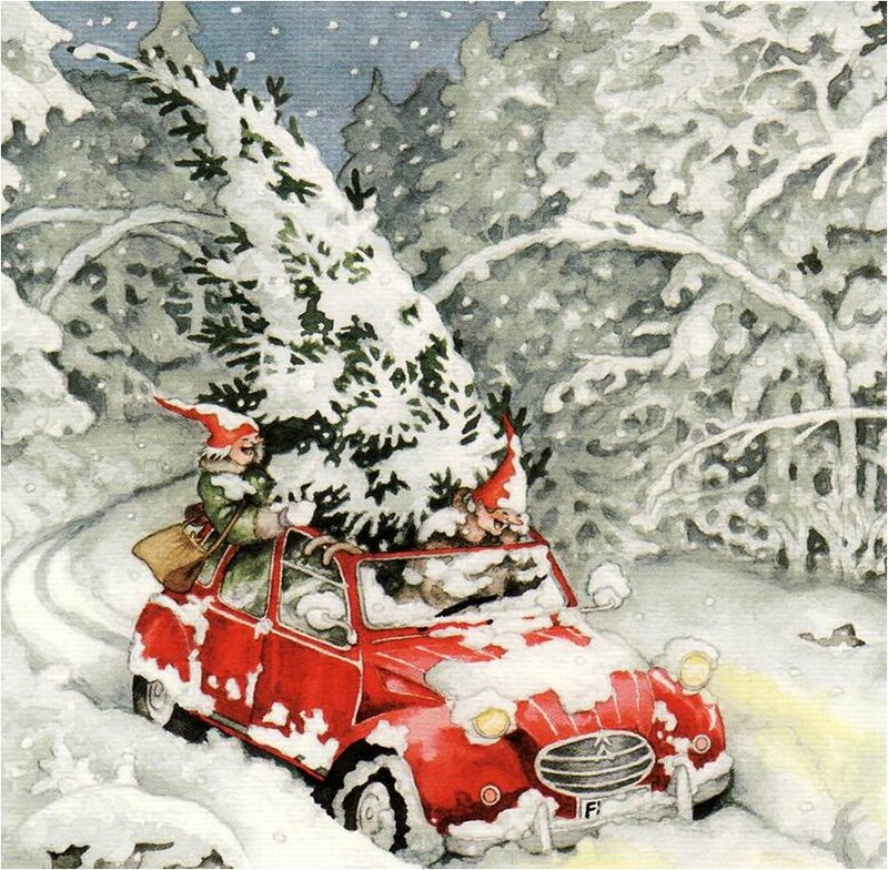 Gnomes with Christmas Tree