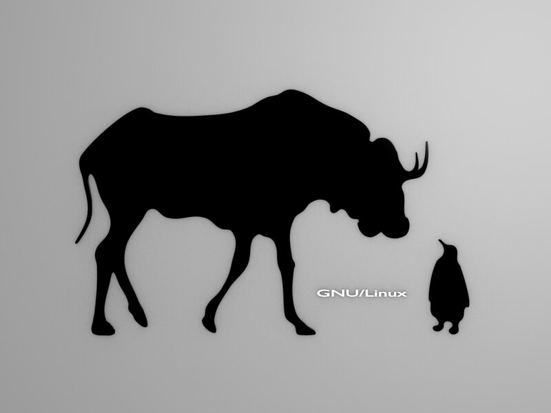Gnu and Penguin Silhouettes
