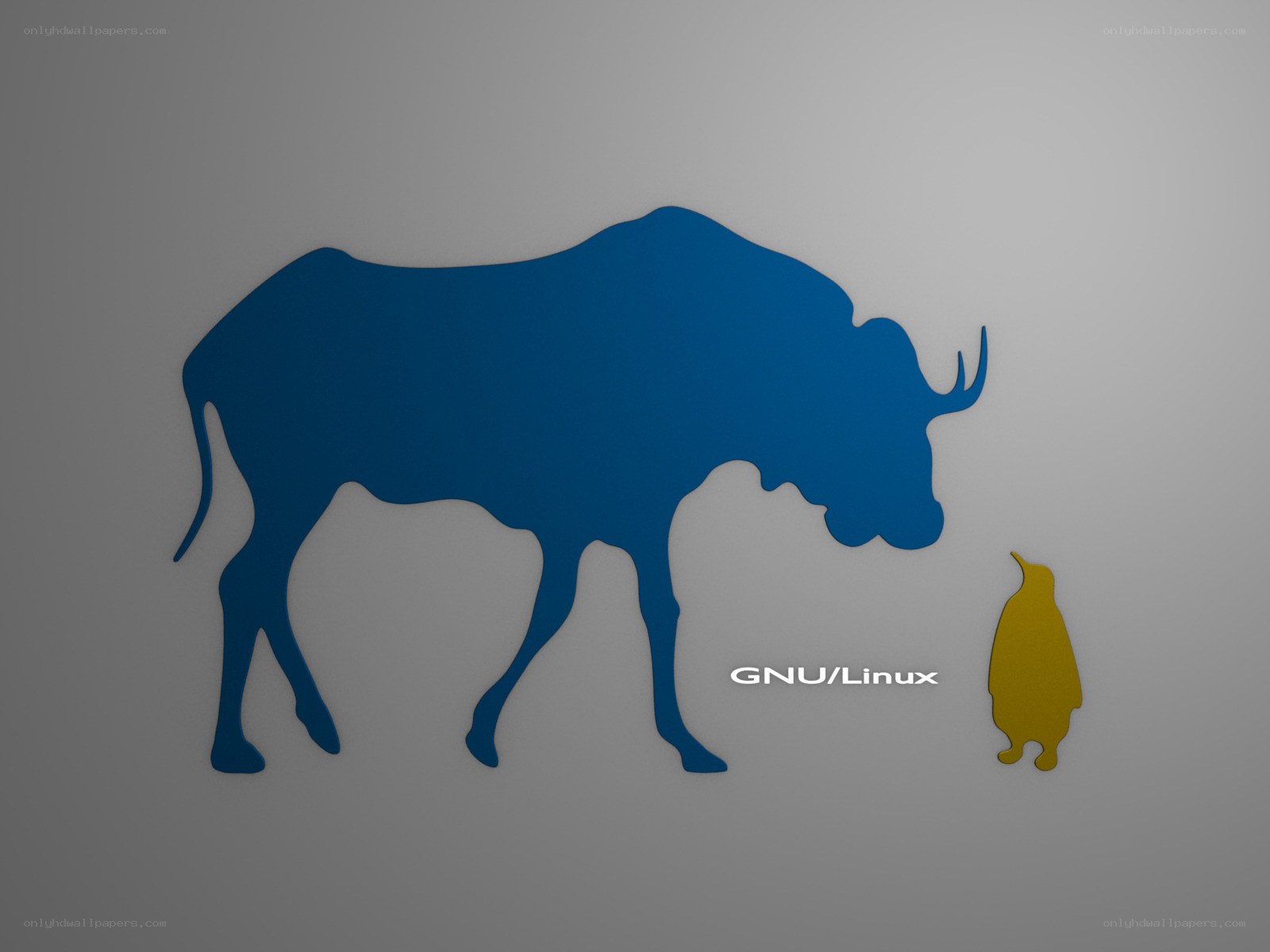 GNU/Linux logo with bull and penguin