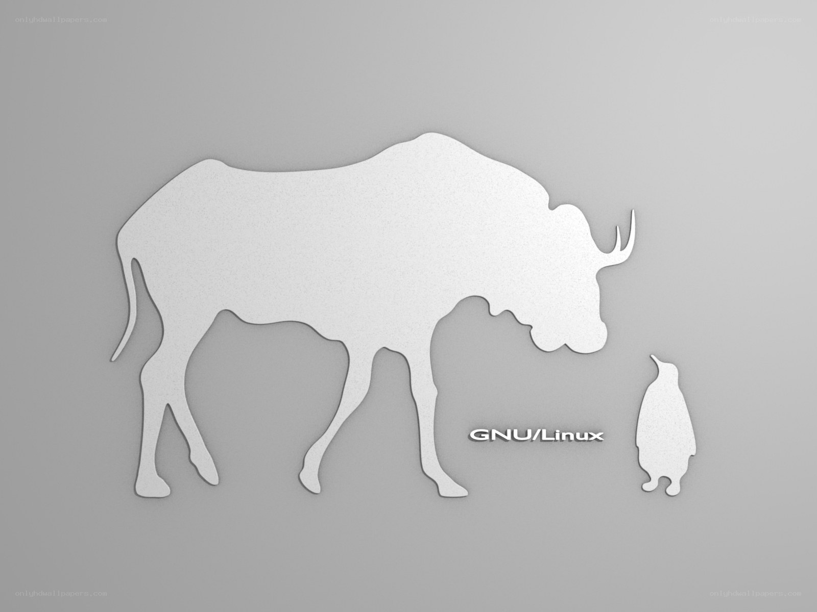 GNU/Linux logo with bull and penguin