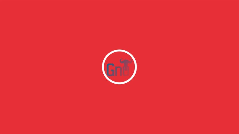 Gnu Logo on Red