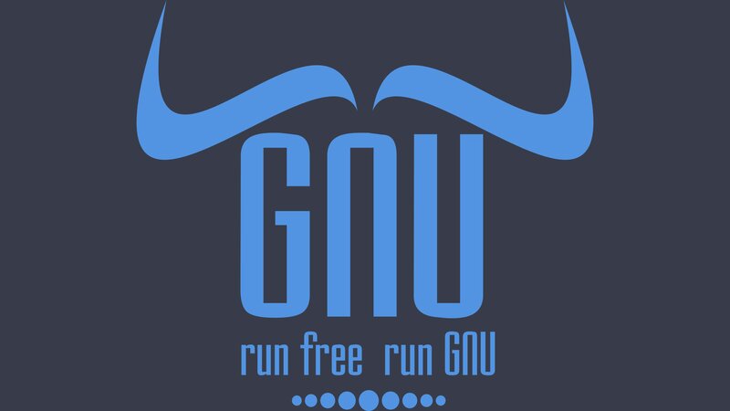 GNU Logo with Horns — Blue