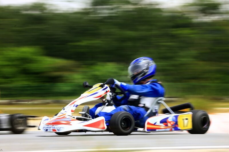 Go-kart Racer on Track — Blue