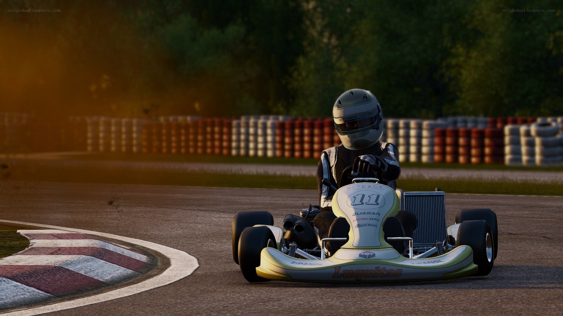 Go-kart racer on track