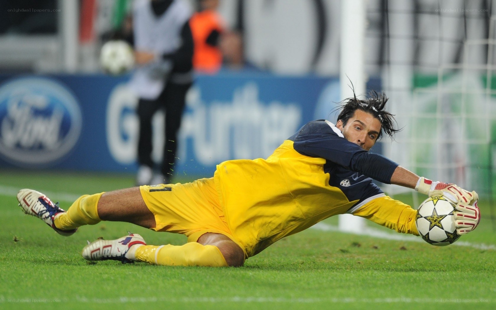goalkeeper saves ball