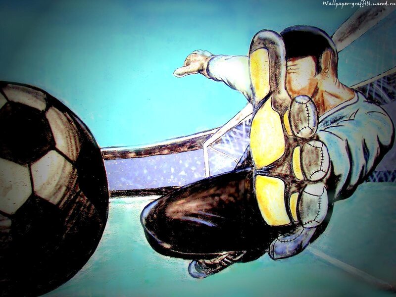 goalkeeper saving soccer ball