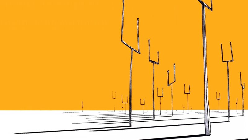 Goalposts in a Field — Orange