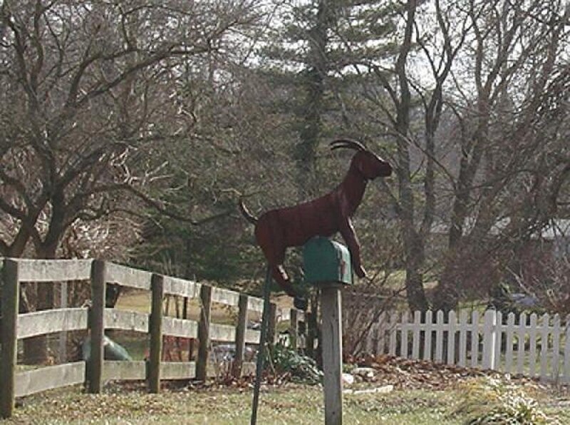 Goat Statue on Mailbox