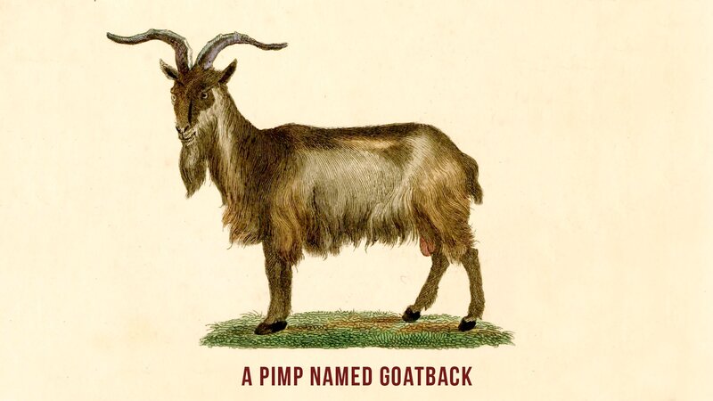 Goat with Curved Horns — Brown, Neutral