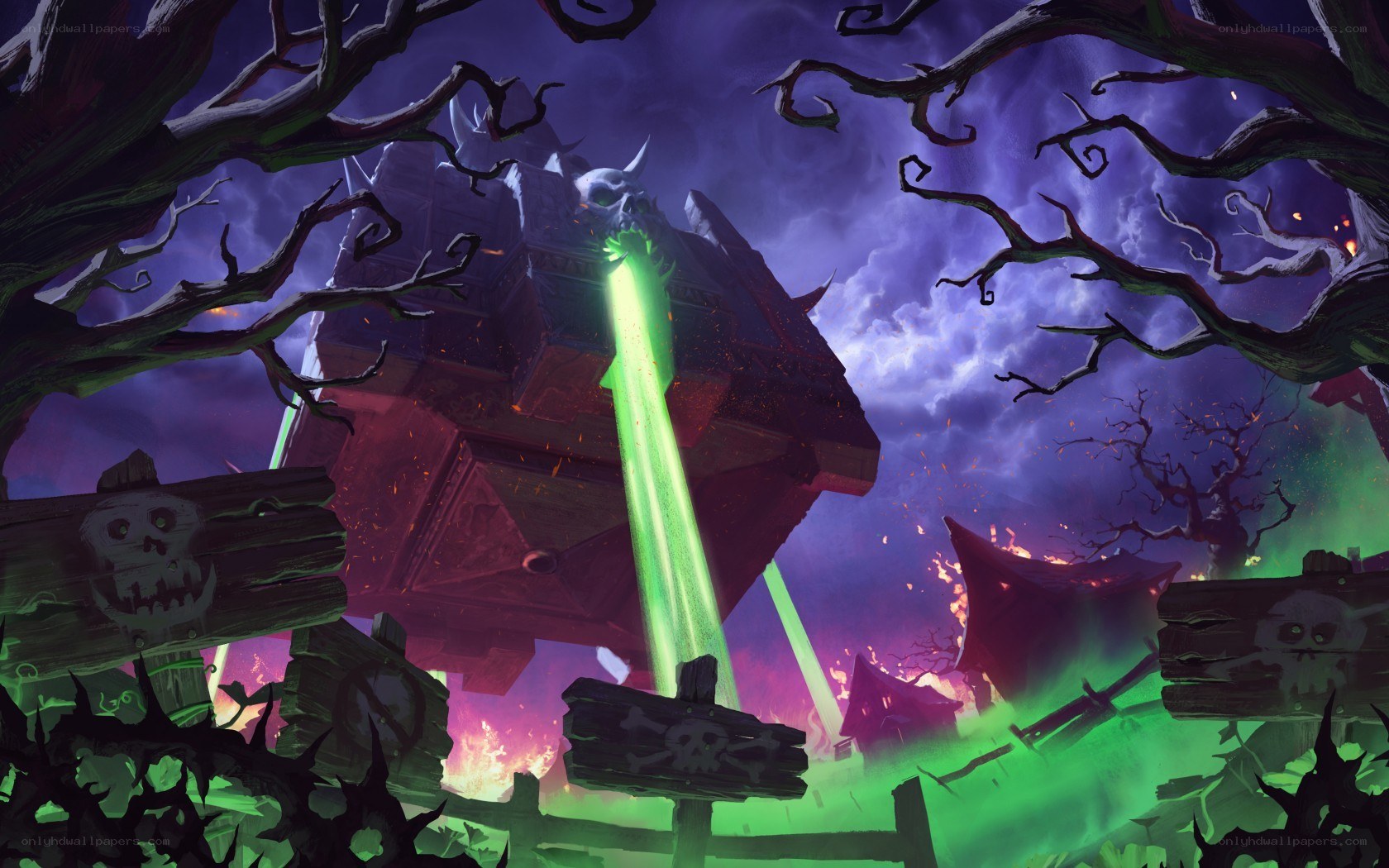 Goblin airship in haunted forest