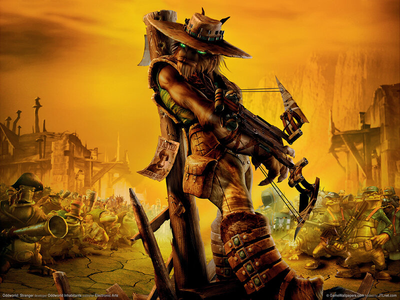 Goblin archer in a war-torn town