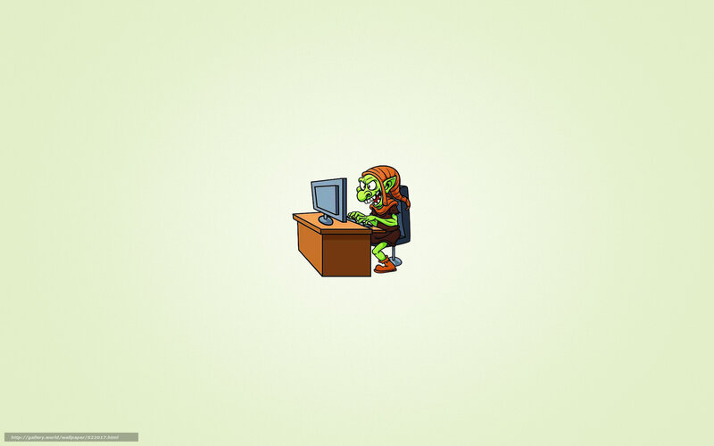goblin at computer desk