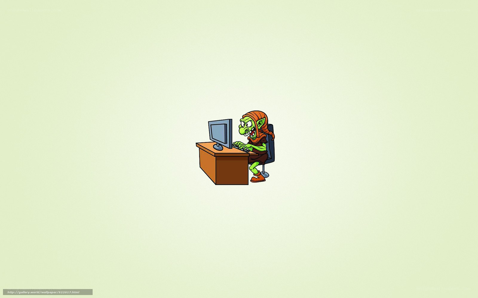 goblin at computer desk