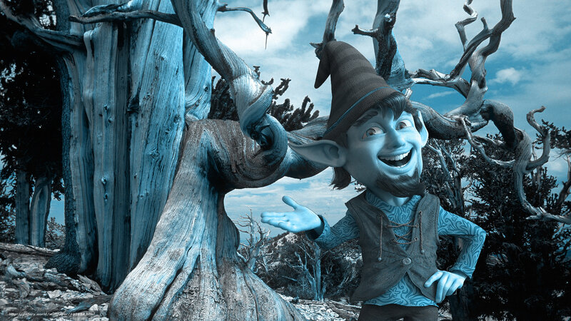 Goblin Character in Forest — Blue