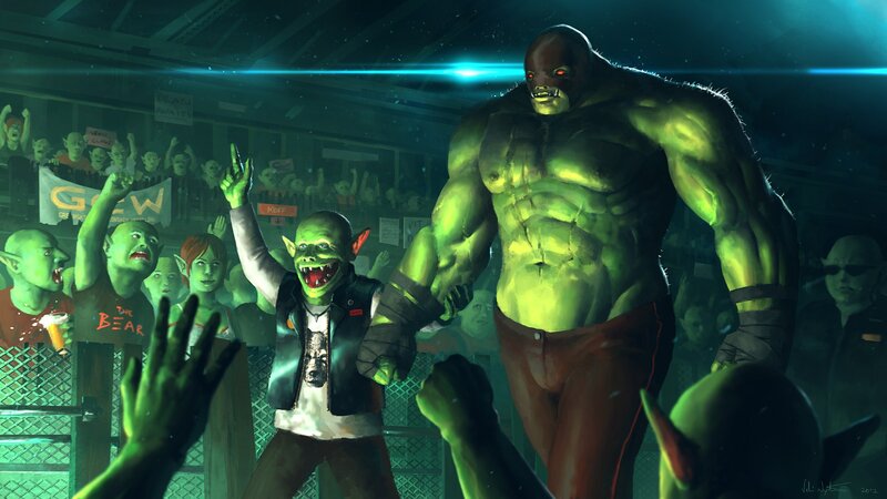 Goblin fighters in a ring