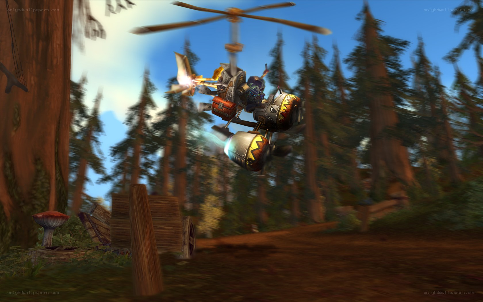 Goblin helicopter in forest
